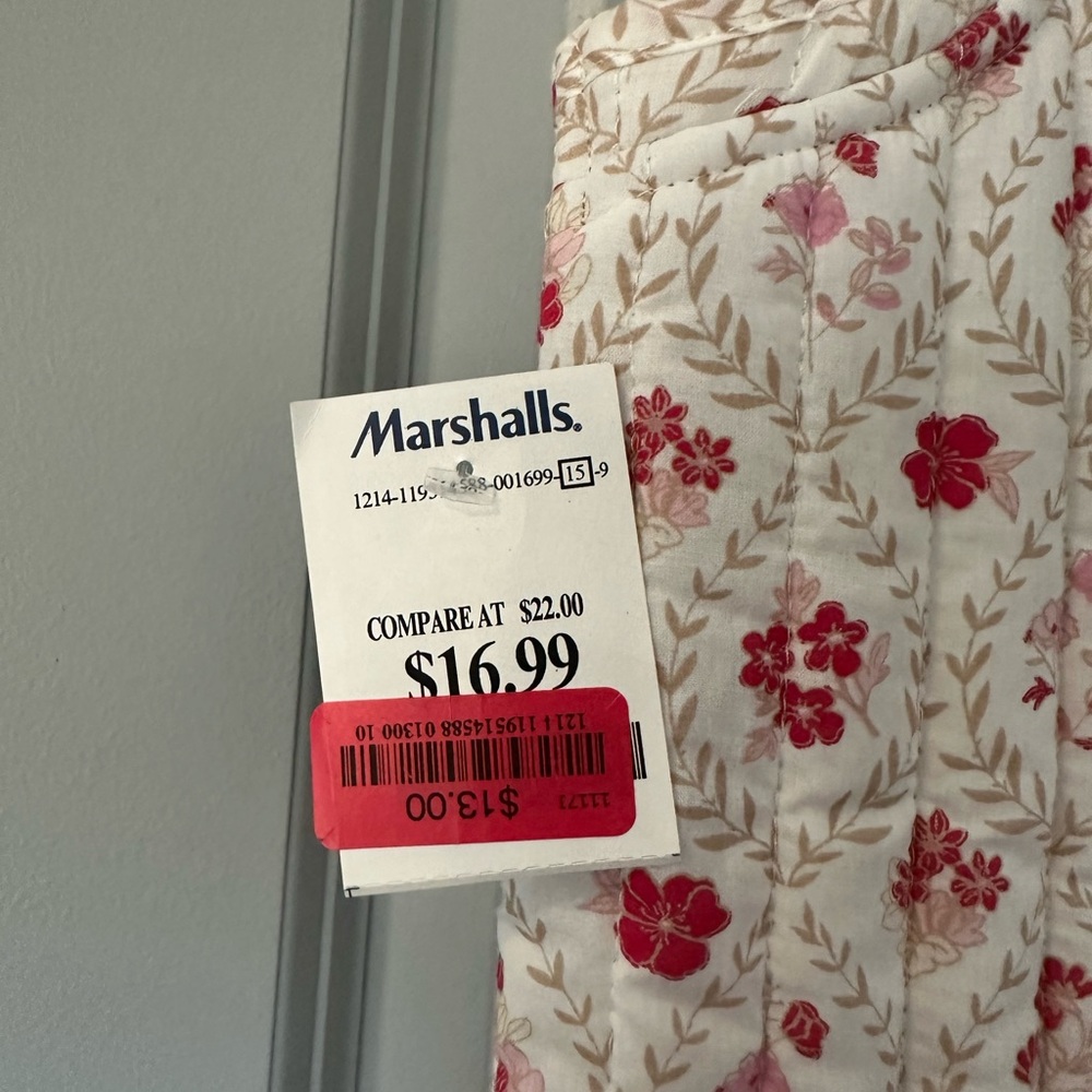 Marshalls Pink Floral Tie-Front Blouse - Picture 3 of 3